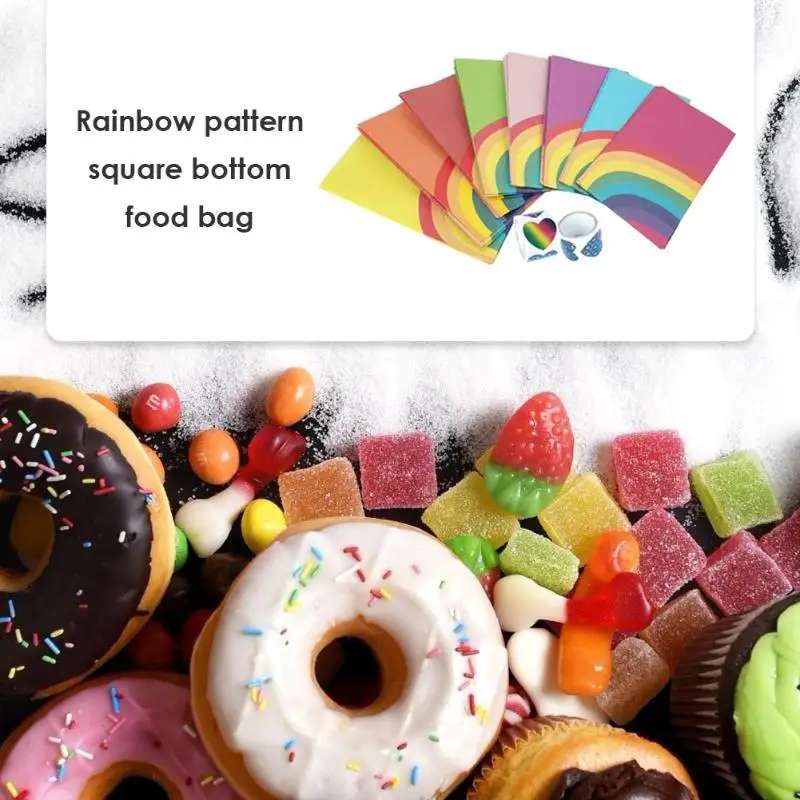 40/48 шт бумажный мешок мини стоячие радужные упаковочные сумки Открытый верх