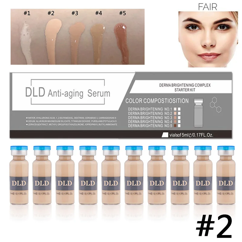 10pcs BB Cream 2 50 шт. 5 мл Отбеливающий Крем Сыворотка BB крем свечение Meso осветляющая сыворотка BB крем основа красота салон Косметика Макияж Жидкая foundatio - Цвет: 10pcs BB Cream 2