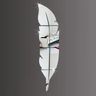 Акриловое зеркало сделай сам, серебряные настенные стикеры в современном стиле, зеркальное перо