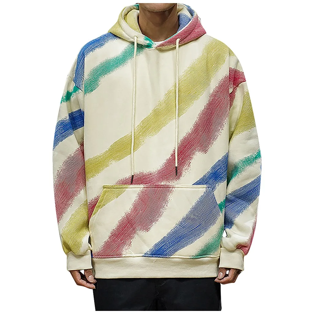 Мужская зимняя разноцветная блузка с принтом Повседневная модная толстовка топы