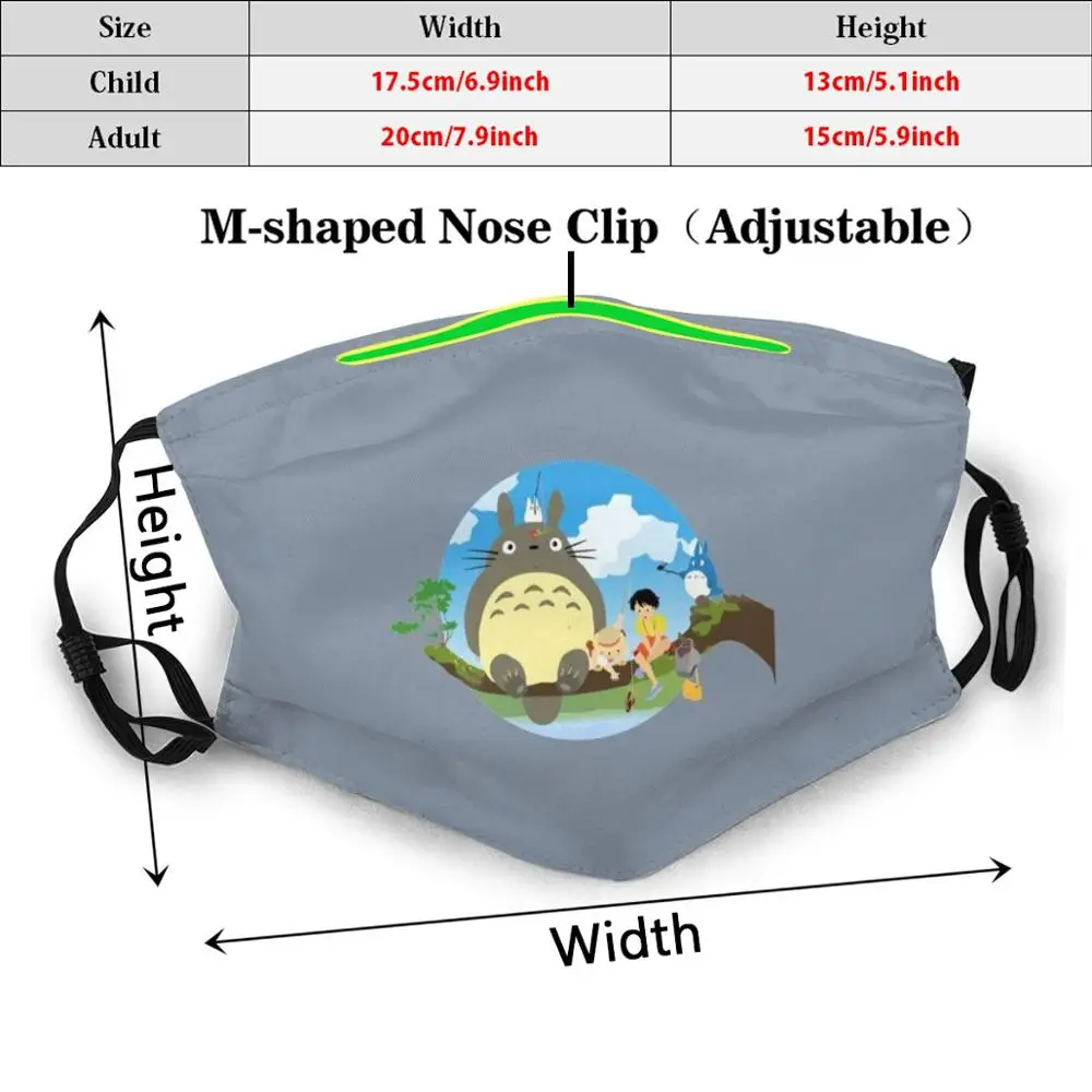 Totoro симпатичная моющаяся маска для рта с рисунком по соседству Пылезащитная