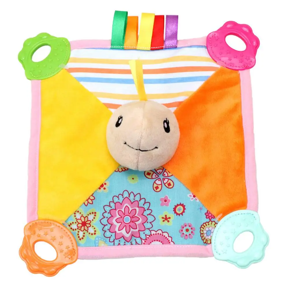 

Baby Plush Animal Pacifier Square Saliva Towel with Teether Appease Soothing Toy