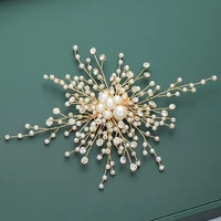 new design gold hairgrips handmade pearls tiaras hair accessories bridal women hair clips wedding crystal hair ornaments