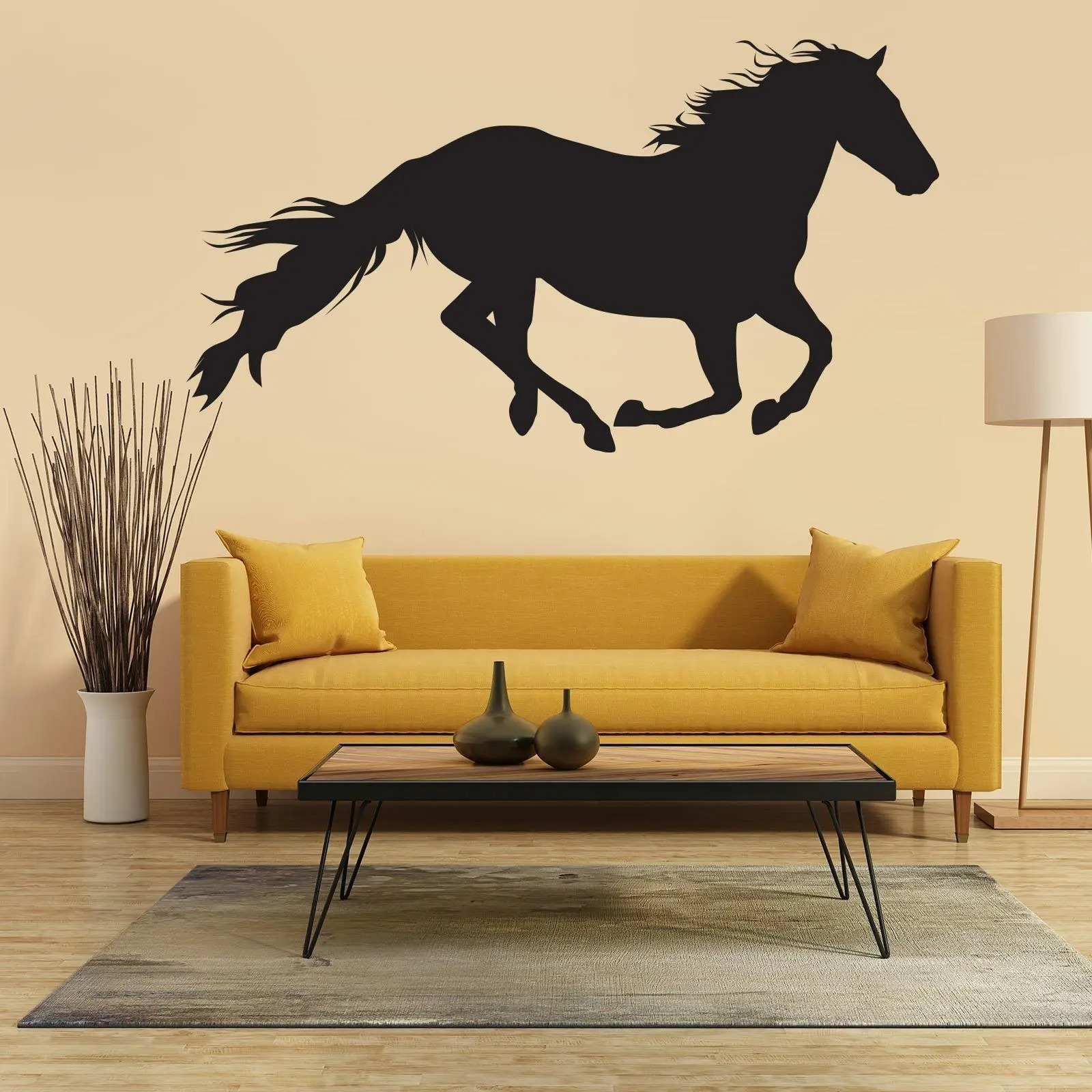 Настенная Наклейка с изображением лошади и насекомых виниловый декоративный