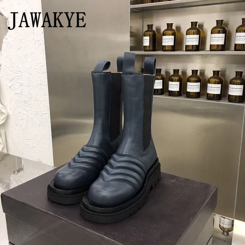 Ботинки Челси женские с узором в виде волн|Женские полусапожки| |