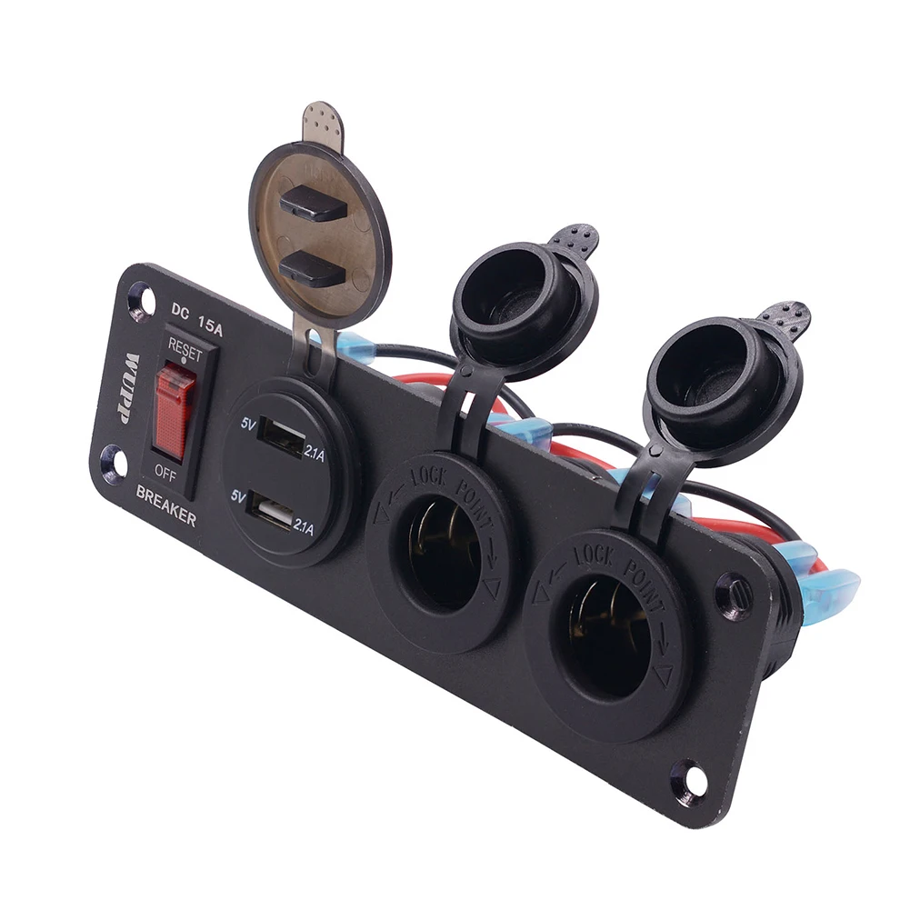 Зарядное устройство для автомобильного прикуривателя USB 4 в 1 Цифровой вольтметр