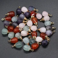 natural stone pendants exquisite waterdrop shape crystal agates amethysts charms for jewelry making necklace bracelet gift