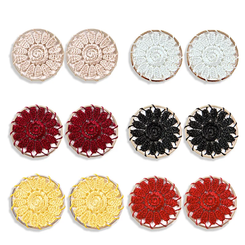 6 шт./лот серьги в сеточку с цветами фурнитура для рукоделия изготовления