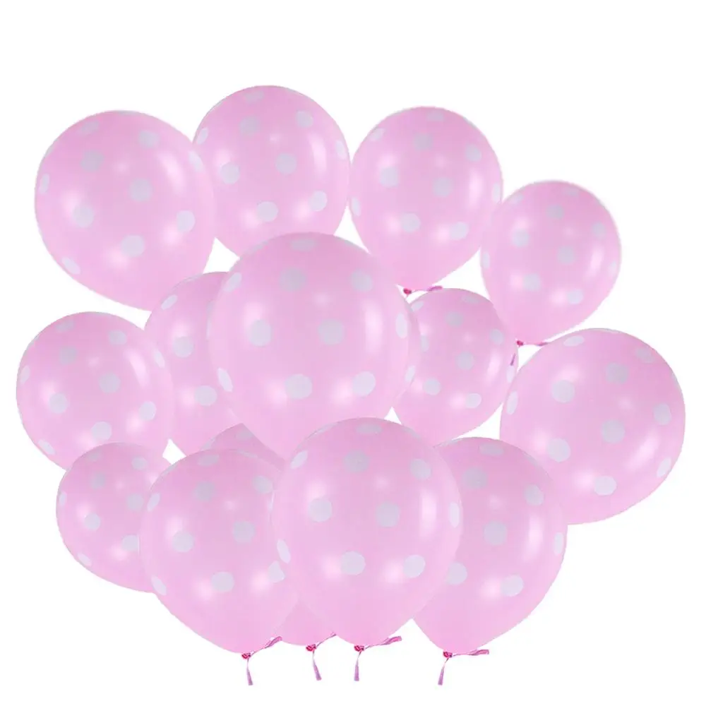 

12 Inches Light Pink Dot Polka Dot Balloons - Made in USA
