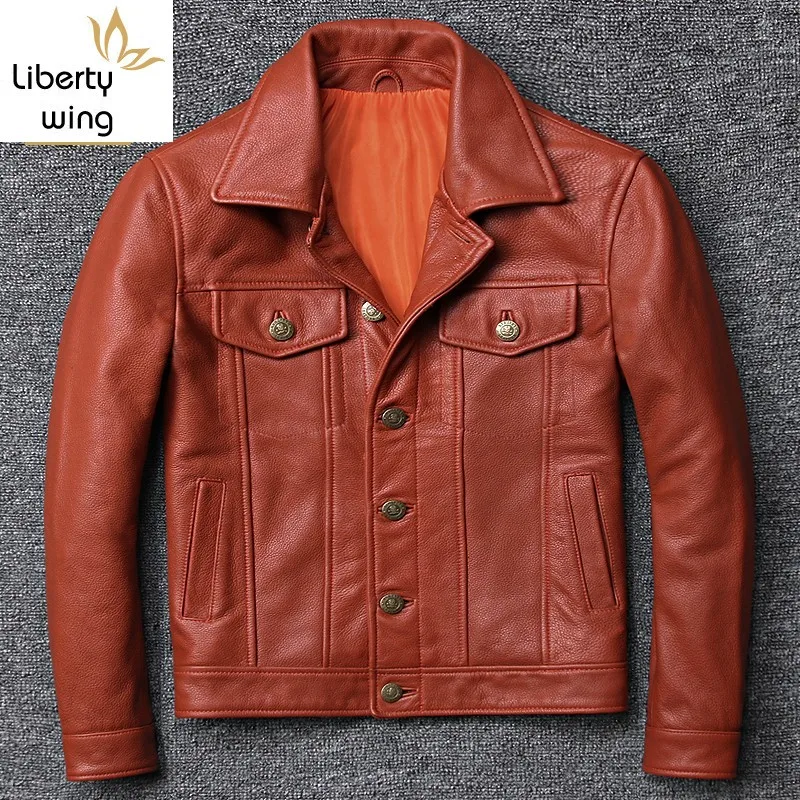 Куртка-Авиатор мужская из натуральной кожи роскошная короткая ветрозащитная