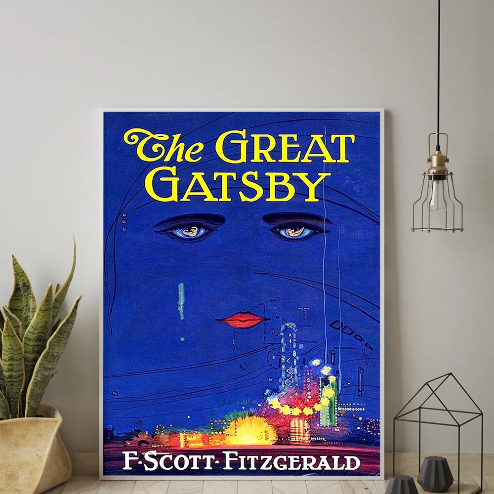 

Great Gatsby Poster F Scott Fitzgerald Book Cover Print Nordic Cnavas Painting Wall Pictures for Living Romm Home Decor No Frame