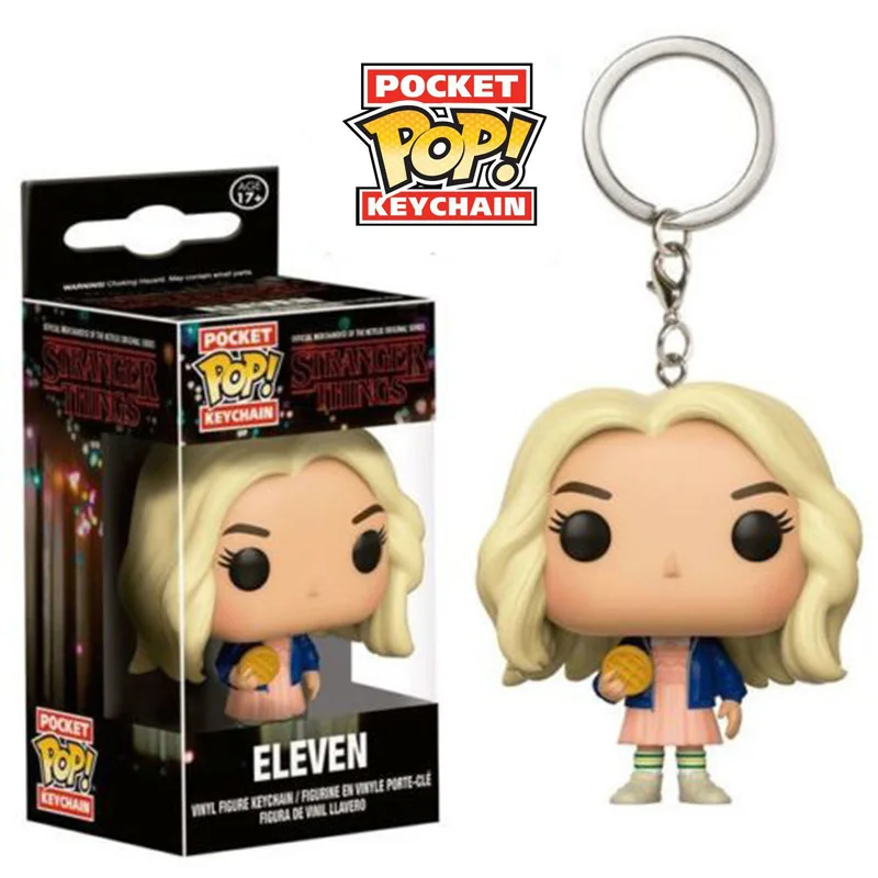 Funko Pocket Stranger Things брелок 11 Дастин Барб демогоргон Фигурки игрушки - Цвет: Eleven With Hair
