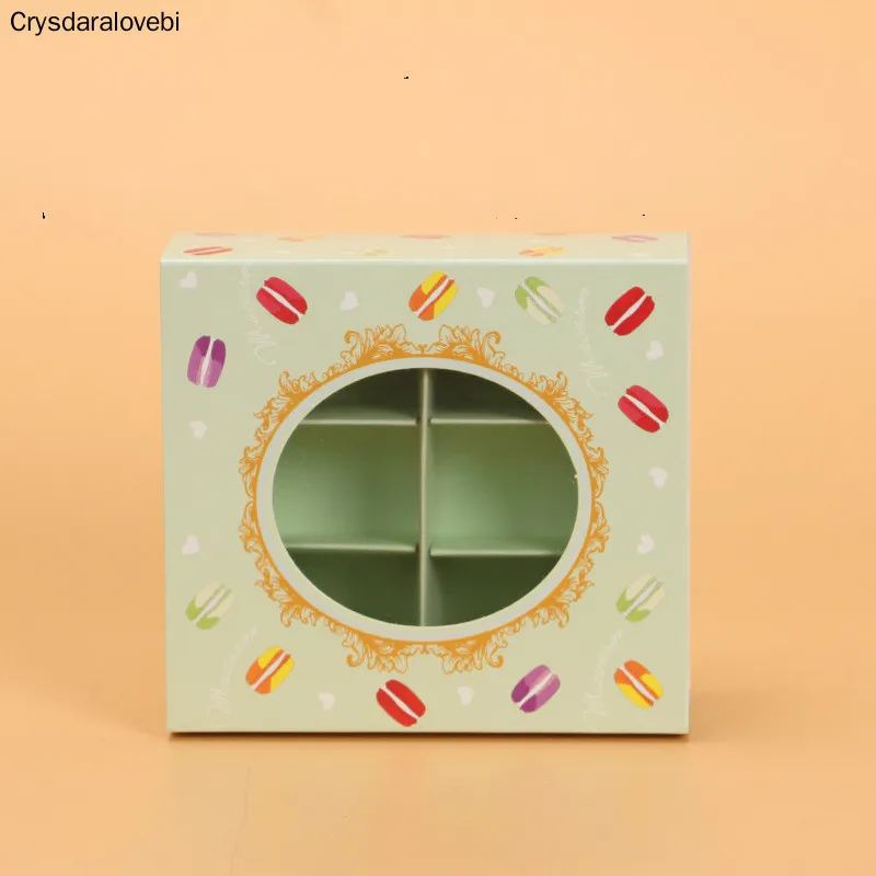 

20pcs Macaron Cake Box Window 6 Grid Chocolate Candy Cookies Pastry Food Package wedding Party Birthday Gift Packaging Box