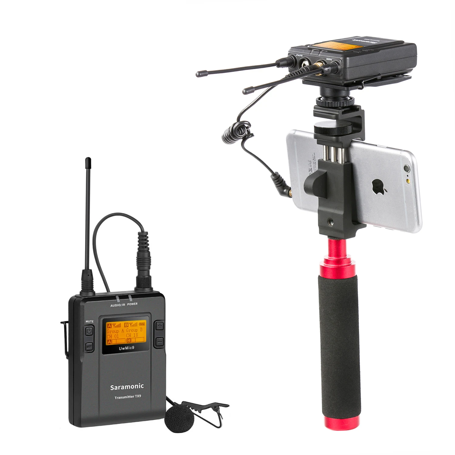 Беспроводная микрофонная система Saramonic UwMic9 Kit1 + SR-PMC1 UHF Lavalier с кабельным адаптером