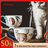 nordic style retro animal hand painted ceramic coffee cup home breakfast milk cup kitchen drink cereal juice classic mug