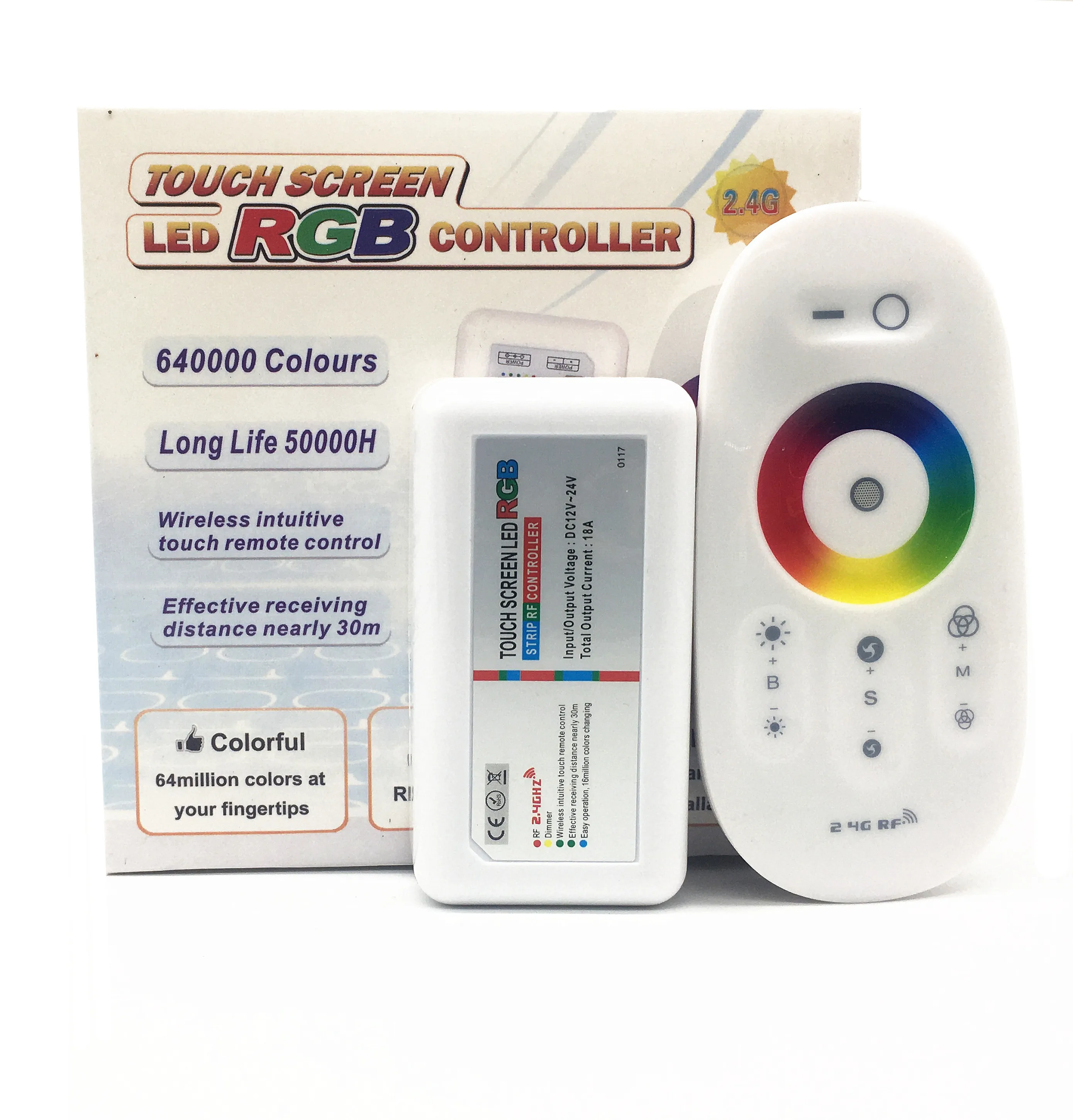 

DC12-24V 6A LED RGBW RGB Controller Touch Screen 2.4G RF Wireless Remote Controller LED Dimmer For 5050 RGB RGBW RGBWW LED Strip