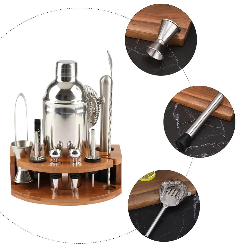 

1 Set 12Pcs Cocktail Shaker Bar Tools Stainless Steel Cocktail Tools Gift