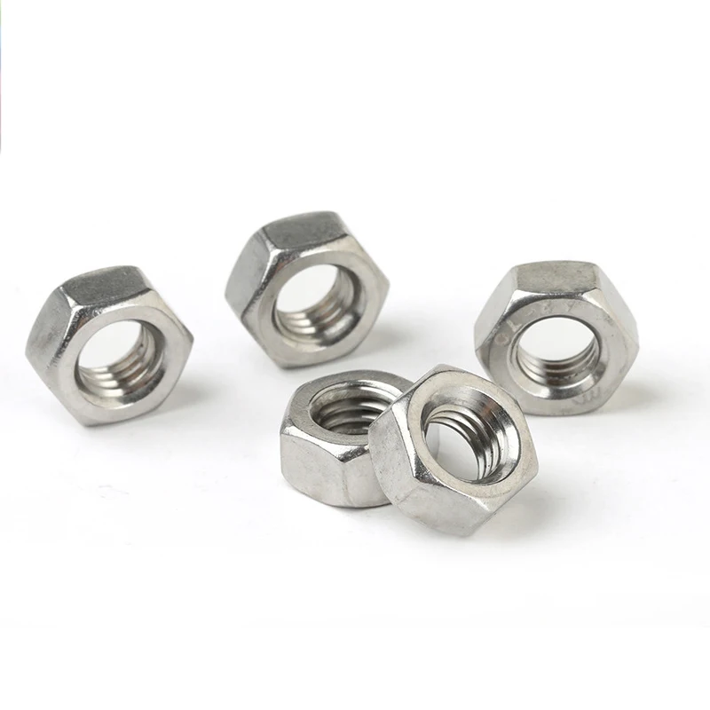 Винтовая гайка M2 304 из нержавеющей стали шестигранная M1 M1.2 M1.4 M1.6 M2.5 M3 M4 M5 M6 M8 M10 M12 M16