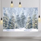 Зимние фоны для фотосъемки Снежная сосна деревня двор Рождественская кукла ребенок живописный фото фон для фотостудии