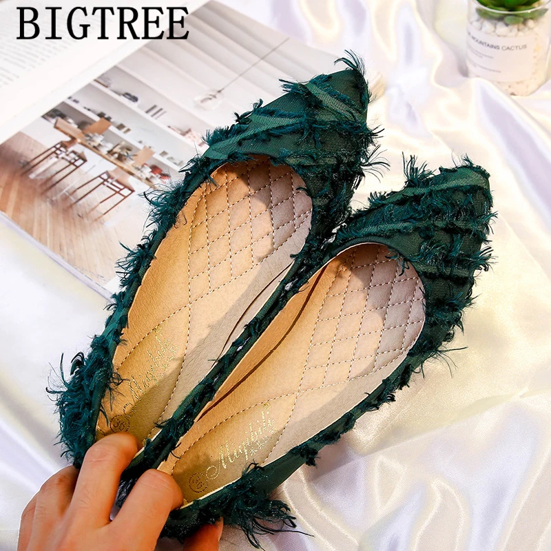 Женские туфли на плоской подошве винтажные зеленого цвета толстой 2024