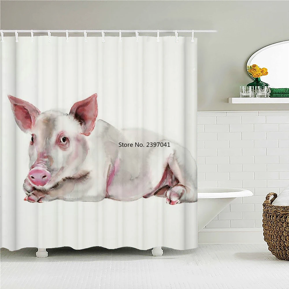 

Занавеска для душа из полиэстера с милым Кроликом, s декор, многоразмерная Водонепроницаемая штора в ванную комнату с милыми животными