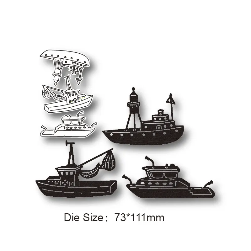 Лодка, буксировочная лодка, рыба, рыбалка, рыболовный ТРОЛЛЕР, океан, море, новинка, die dies2021, металлическая высечка, фотоальбом, Декор, «сделай сам», карточные поделки