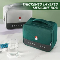 portable hand held first aid kit large capacity thickening pill box layered family waterproof first aid medical kit storage bag