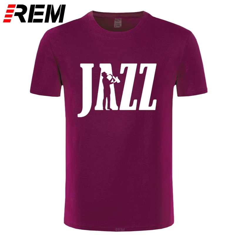 Мужская хлопковая футболка с коротким рукавом и саксофоном | одежда