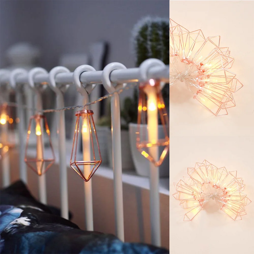 Металлическая Декоративная Алмазная светодиодная гирлянда 1 5 м/2 м/3 м s 10/20