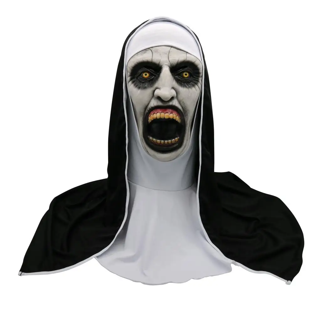 

Creepy Scary The Nun Halloween Horrible Mask Cosplay Costume Mask for Adults