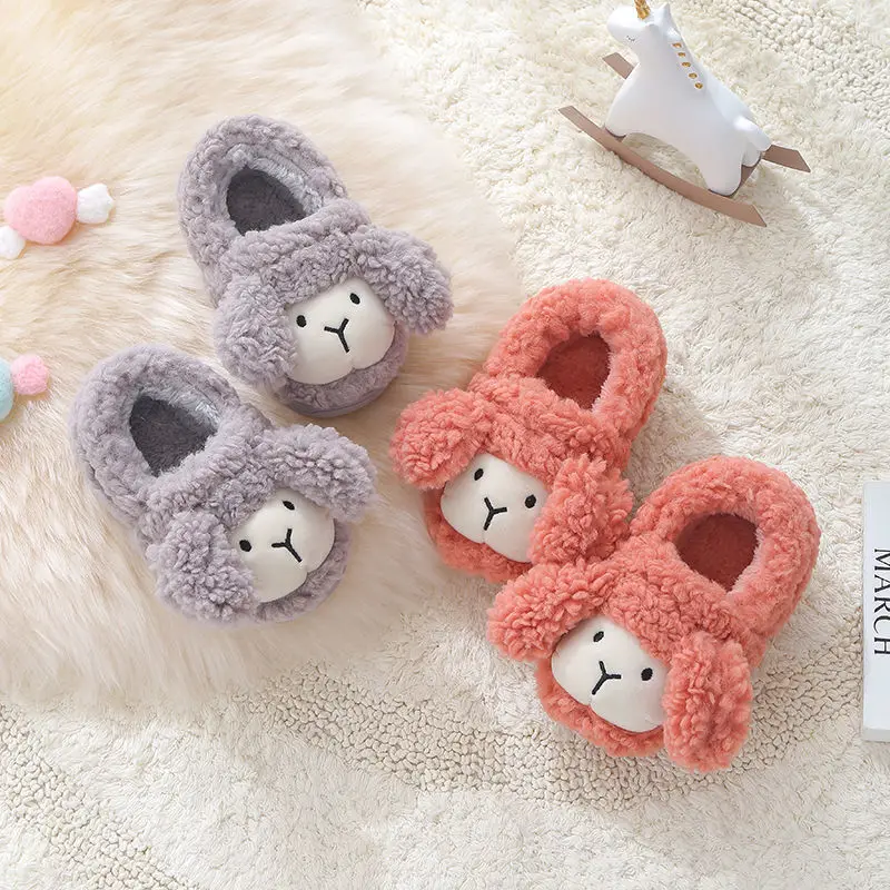 Тапочки детские меховые хлопок шлепанцы домашняя обувь для маленьких мальчиков