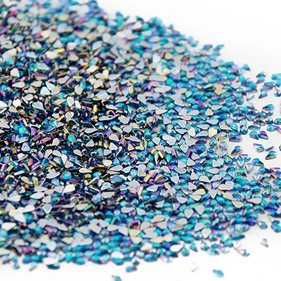 water blue Kads 500 шт. 1.5*3 мм в 12 Fashion Цвет падение Дизайн ногтей со стразами Дизайн ногтей украшения DIY, high gloss и изменчива стильный - Цвет: water blue