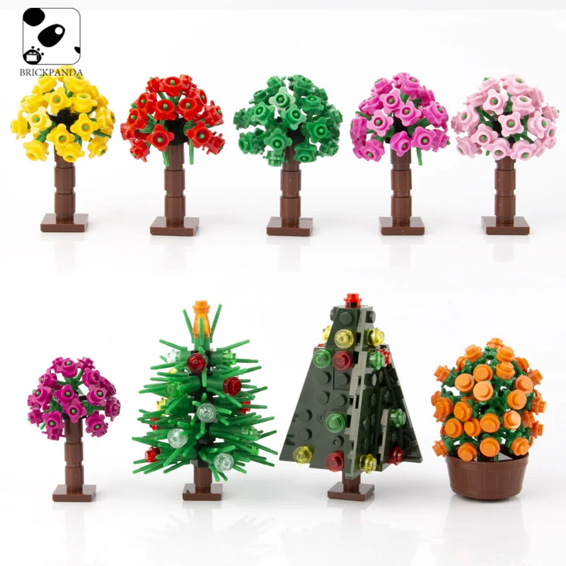 

Tree Plant Military Accessories Grass Parts Building Blocks City Street Green Bush Flower Garden Scene Bricks Model Toy Gift