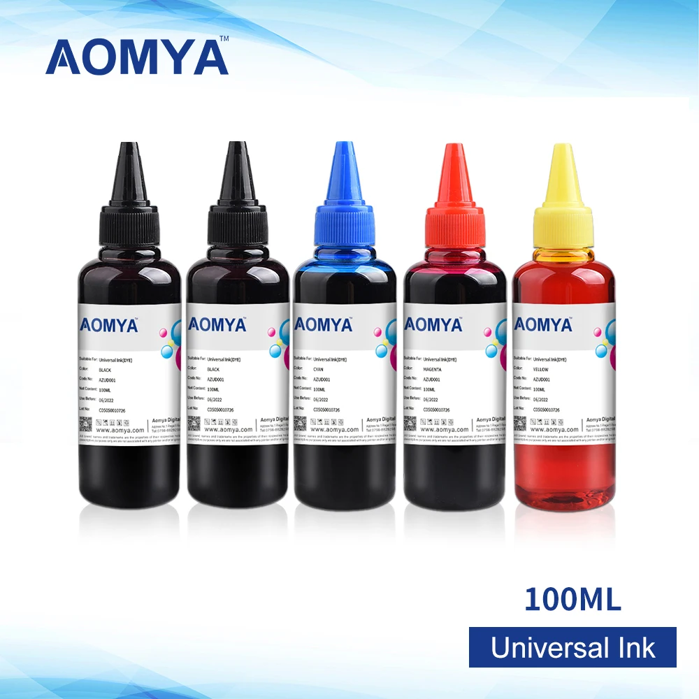 Универсальный Многоразовый краситель Aomya 5*100 мл чернила для принтера 2BK/C/M/Y