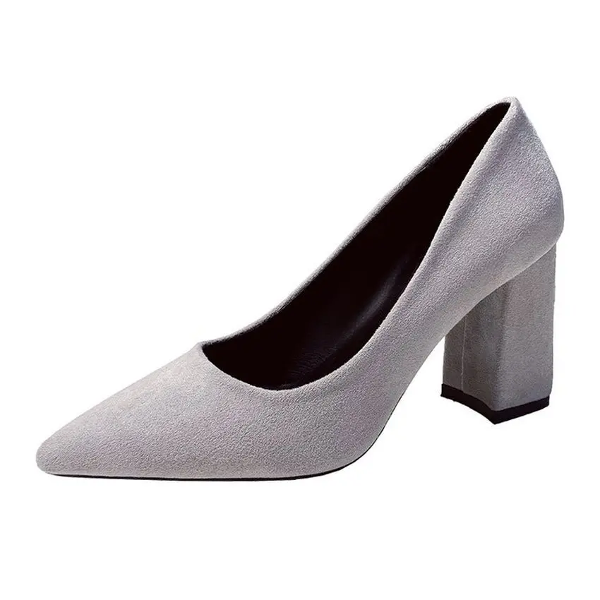 

High Heels Sandals For Women Suede Thick Heel Pointed Toe Woman Fashion Slip On Shoes Wedges Shoes For Women Maggie's Walker