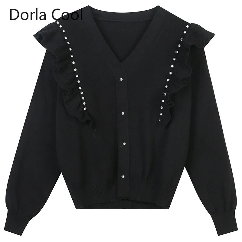 

Женские дизайнерские свитера с оборками, милые пуловеры в стиле пэчворк на плечах, праздничные топы на осень и весну, джемпер