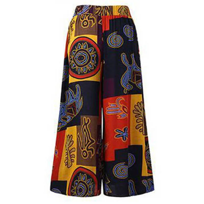 Женские широкие брюки свободного размера плюс летние винтажные расклешенные с