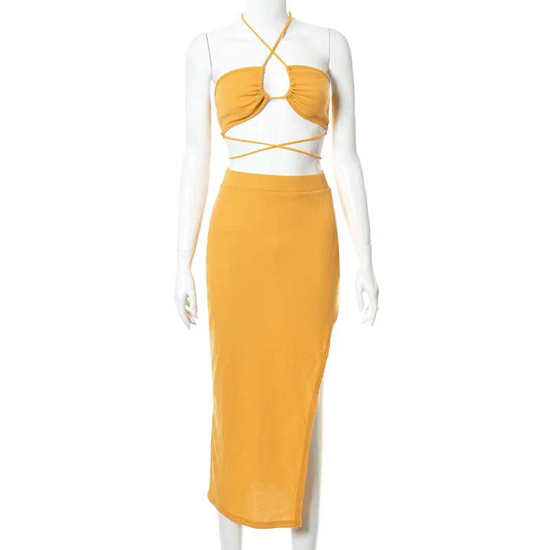 Женский комплект из двух предметов элегантный бандажный топ с вырезом лодочкой