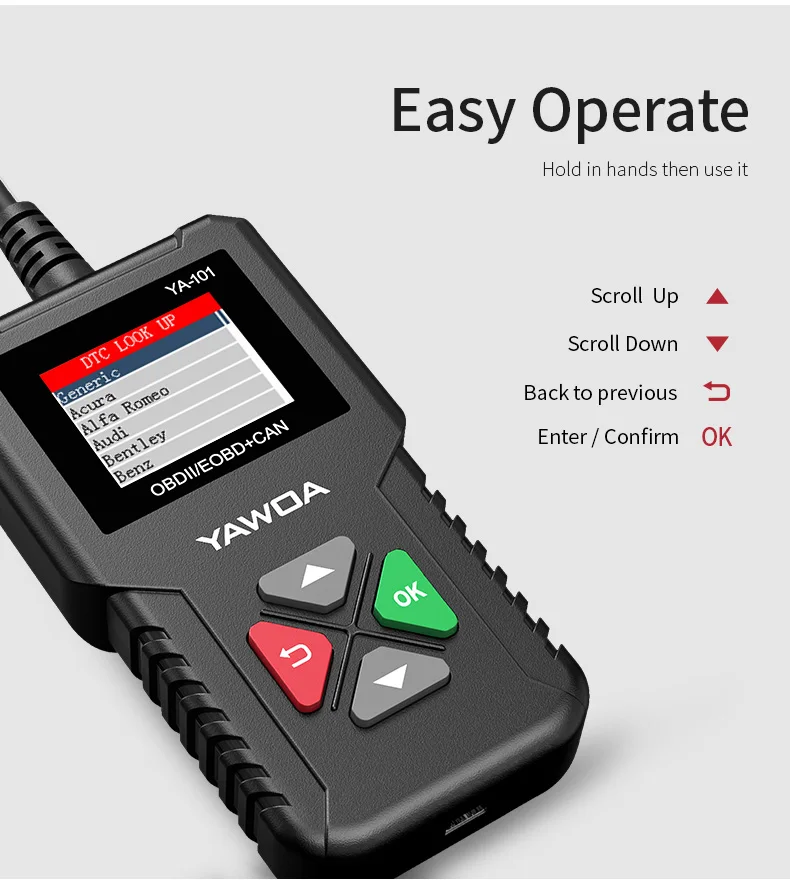 Ediag YA101 OBDII/EOBD 16Pin считыватель кода диаграмма данных USB обновление OBD2 диагностический инструмент