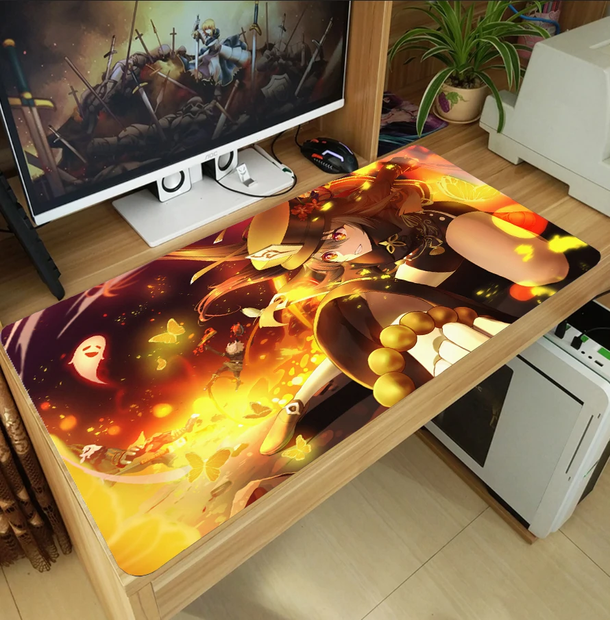 new game genshin impact hu tao large mouse pad thicken laptop gaming mice mat desk keyboard mat anti slip playmat cosplay gift free global shipping