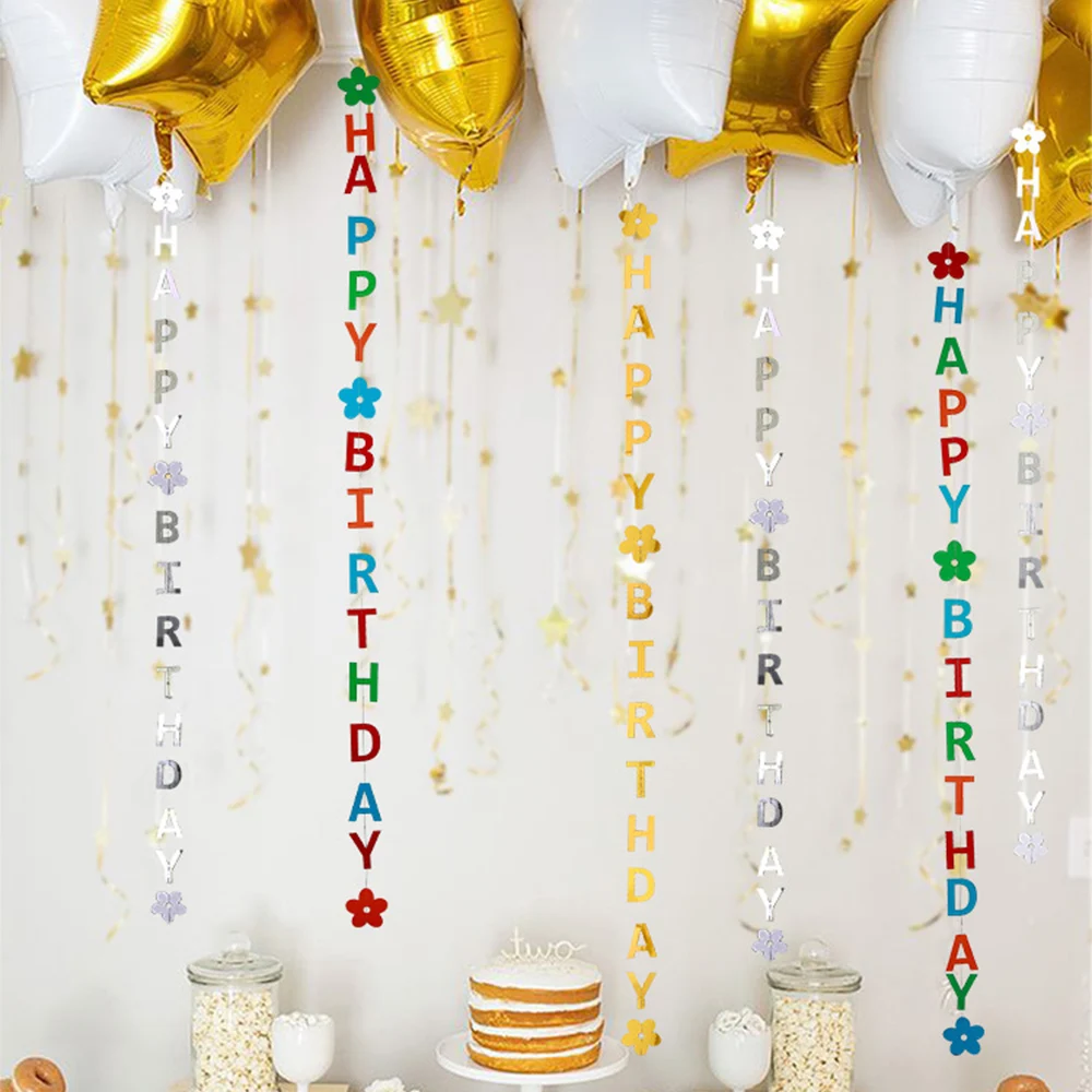 Буквенный Потяните Цветок День рождения флаг Рождество С Днем Рождения Бантинг