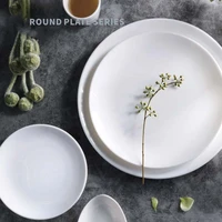 kinglang classical white melamine round flat dinner plate wholesale restaurant tableware dinner set buffet tray