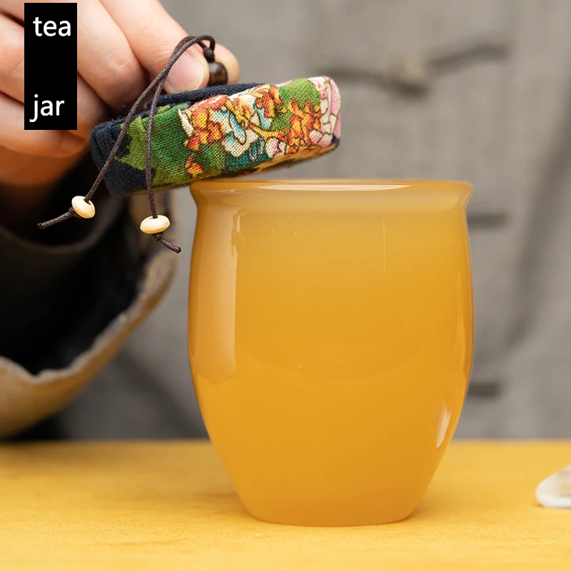 Нефритовая фарфоровая чайная подставка керамическая емкость для хранения