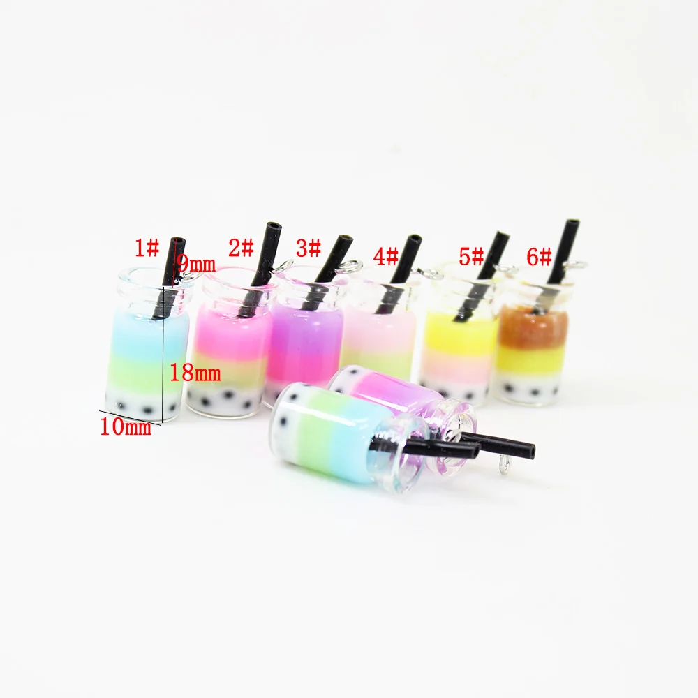 10 шт.-18*10 мм стеклянные подвески в виде молочного чая с градиентом из смолы