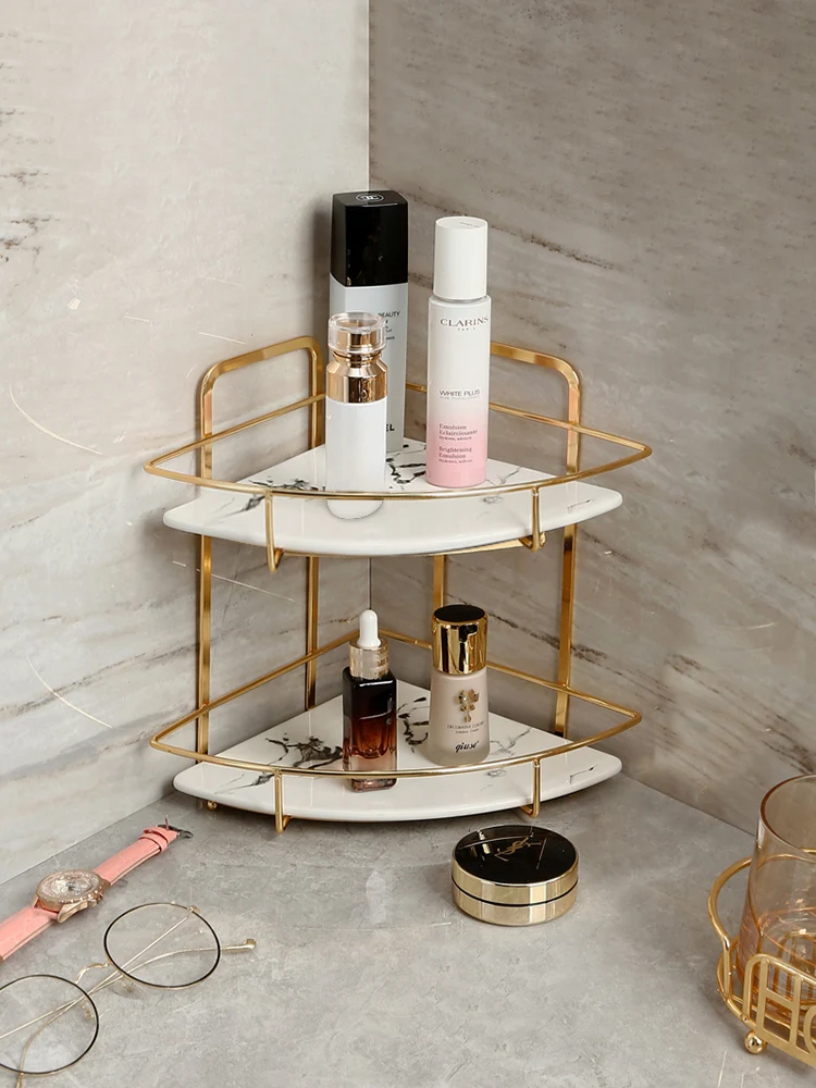 

Bathroom bathroom tripod light luxury wall-mounted toilet toiletries hand washing and washing table storage