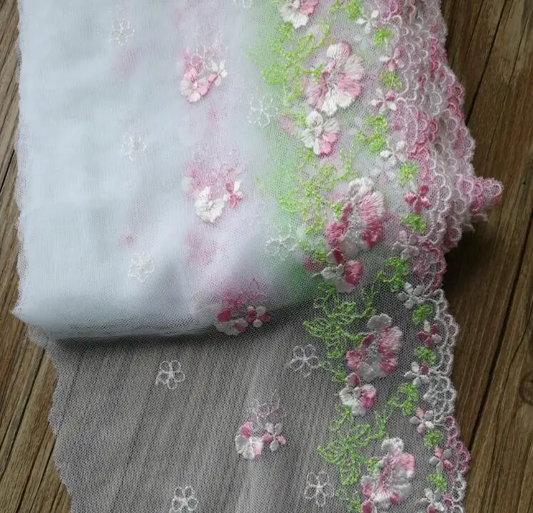 1 ярд новая стильная текстильная спортивная обувь с Прорезной вышивкой розового