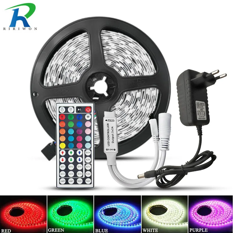 RiRi won SMD5050 RGB Светодиодная лента 5 м 10 30 светодиодов/м 12 В постоянного тока Диодная