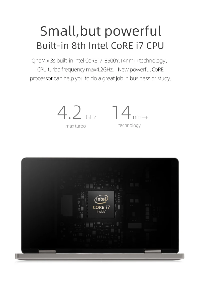 Один нетбук One Mix 3S Platinum edition 8,4 дюймов ПК Intel Core i7-8500Y 16 Гб Ram 512 ГБ SSD 2560*1600 FHD Win 10 WiFi