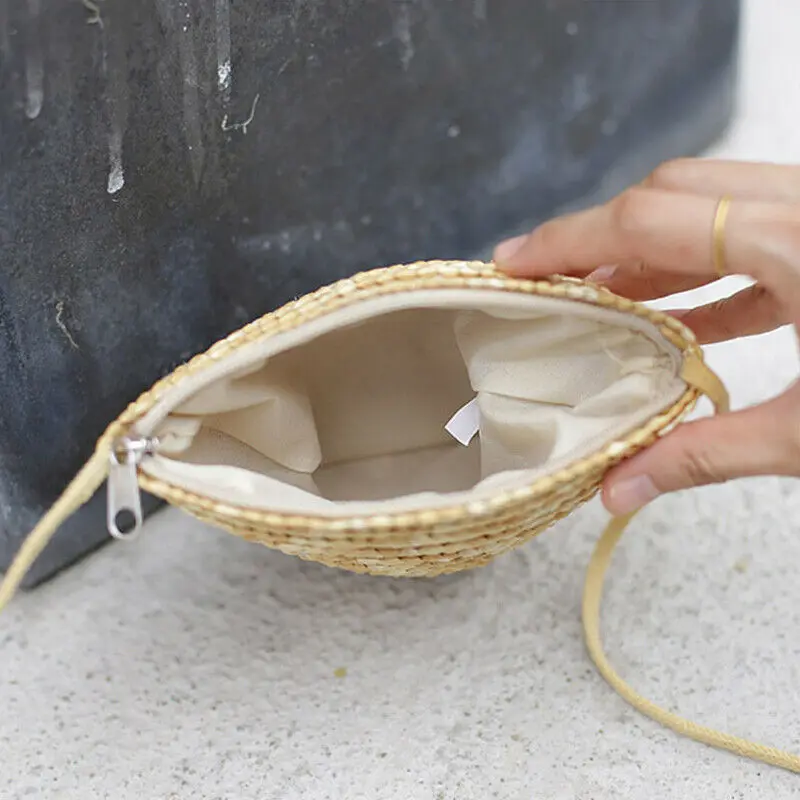 Женские сумки через плечо бохо Соломенная Сумка вязаный клатч сумочка летняя