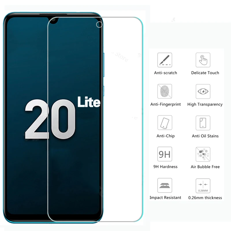 Закаленное защитное стекло Gass on для huawei honor 20 lite HD прозрачное пленка 20lite легкая